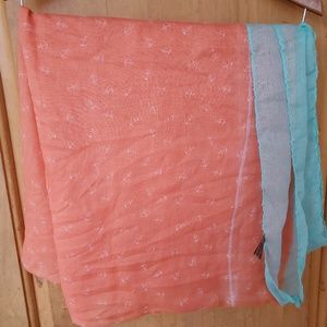 Adorable orange and teal scarf w/ anchors